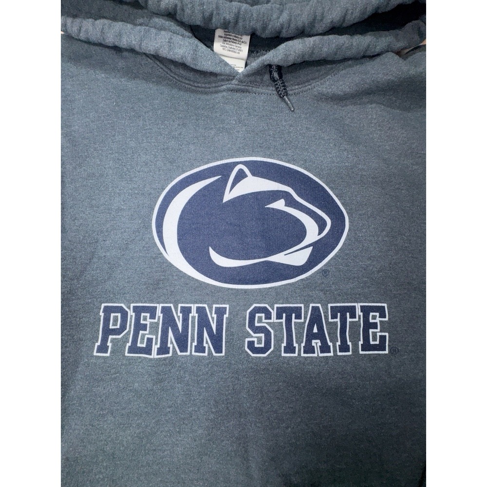 NCAA PENN STATE NITTANY LIONS Pullover Hoodie Sweatshirt Gildan Large Grey